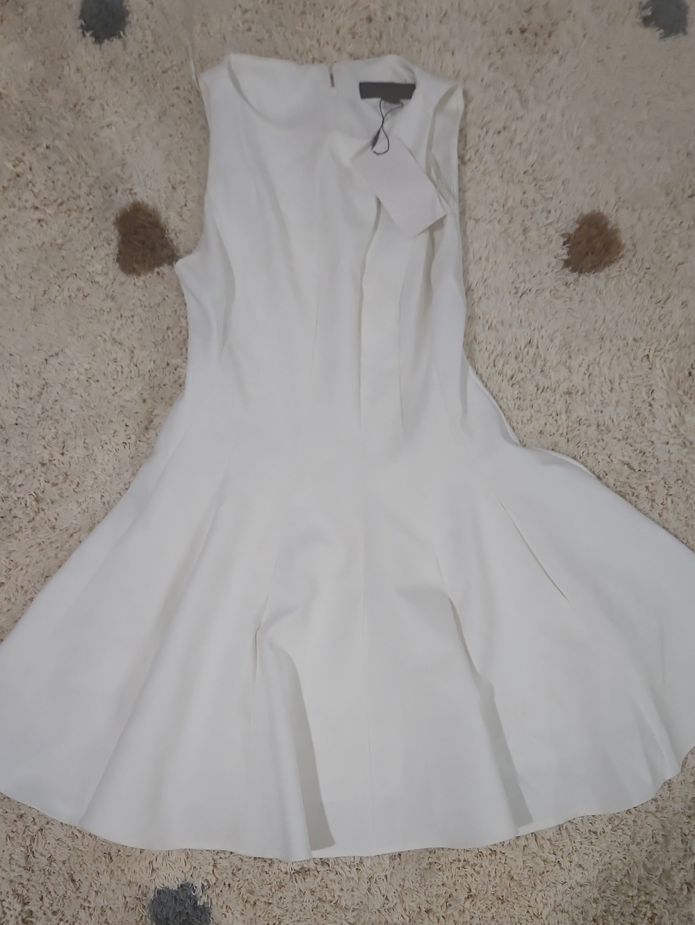 Zara White Sleeveless Flared Mini Dress